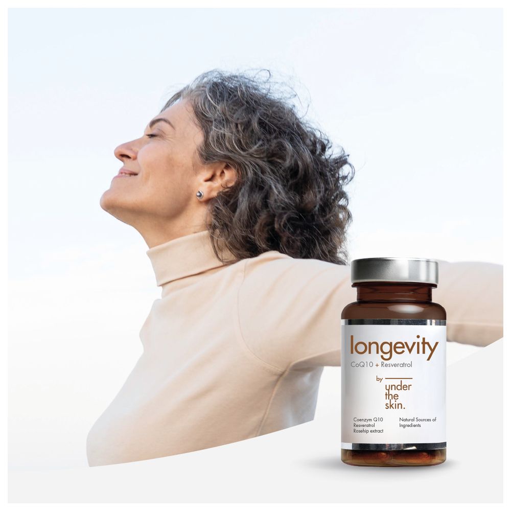 Under The Skin - Longevity CoQ10 + Resveratrol Capsules - 60 Pcs