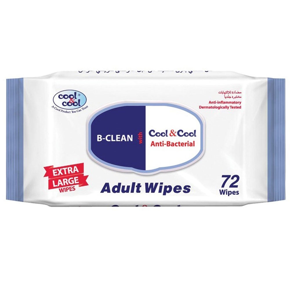 Cool & Cool - Adult Wipes XL - Soft 72's - Pack of 4