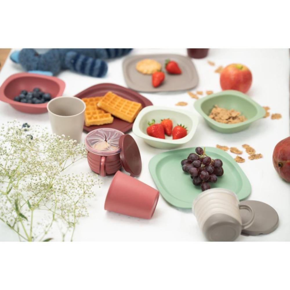 نيب - زبدية طعام قابلة للتكديس وصديق للبيئة - عدد 2 - رمادي