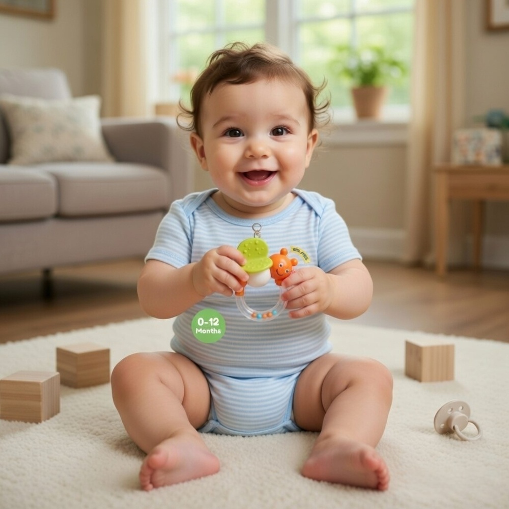 Goodway - Baby Rattle Teether Toy With Beads – Caterpillar Design