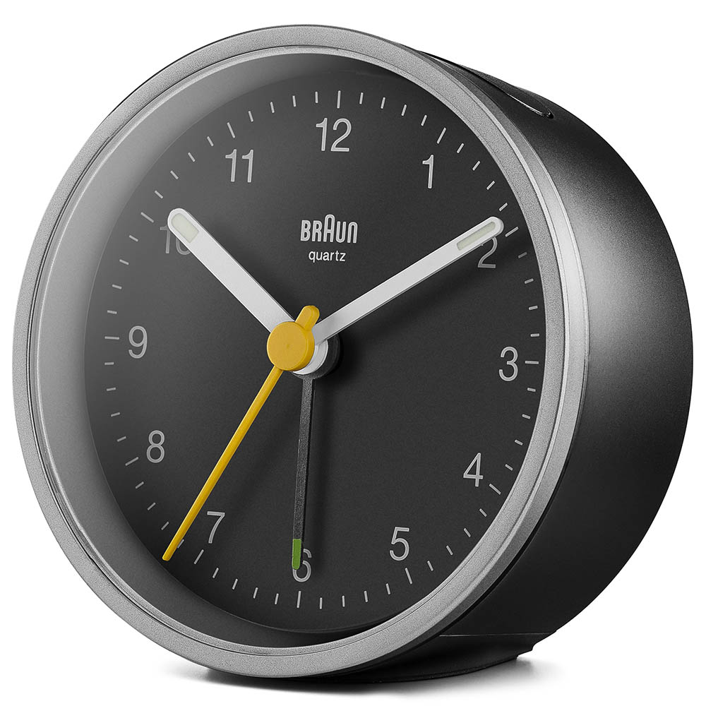 Braun Analog Alarm Clock - Silver/Black