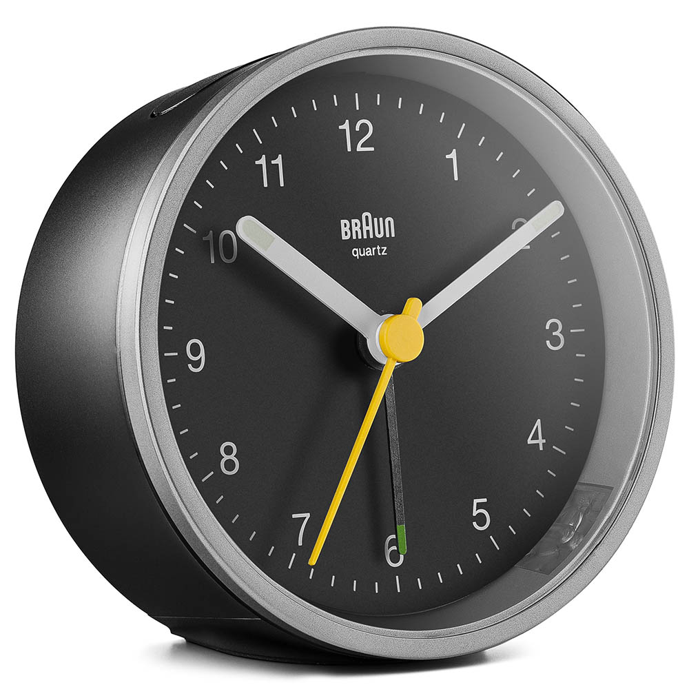 Braun Analog Alarm Clock - Silver/Black