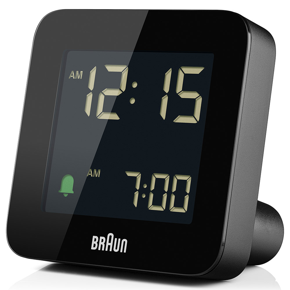 Braun Digital Alarm Clock With LCD Display - Black