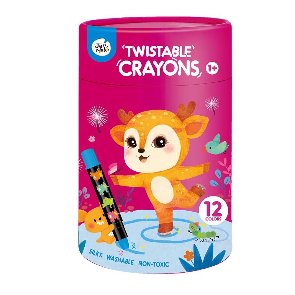 جار ميلو - أقلام تلوين حريرية قابلة للغسل للأطفال الصغار - 12 قطعة