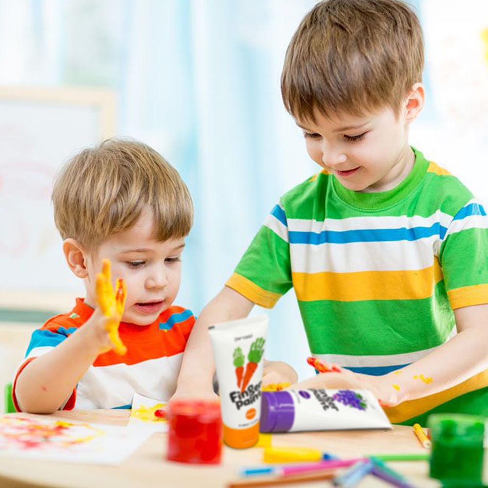 جار ميلو - ألوان طلاء الأصابع للأطفال الصغار - 6 قطع