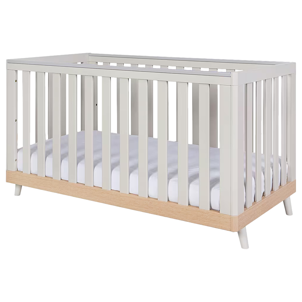 توتي بامبيني - سرير أطفال صغير هيوجي - لون بلوط فاتح/رملي أبيض