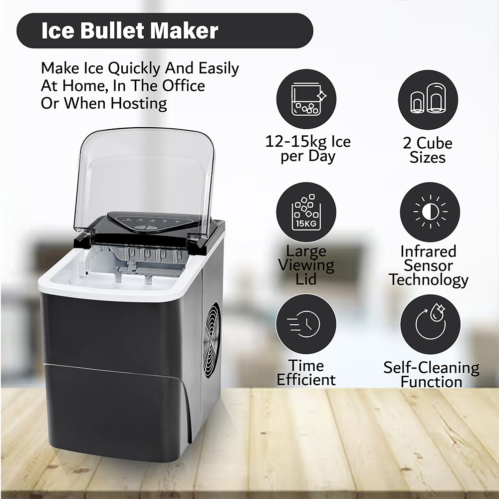 Jinou - Ice Cube Maker - Black - 2.2 L