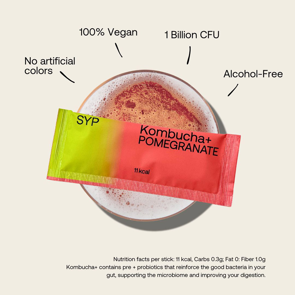 Shake Your Plants - Kombucha+ Probiotics Water Sachets - Pomegranate - 50 g - 10 Pcs