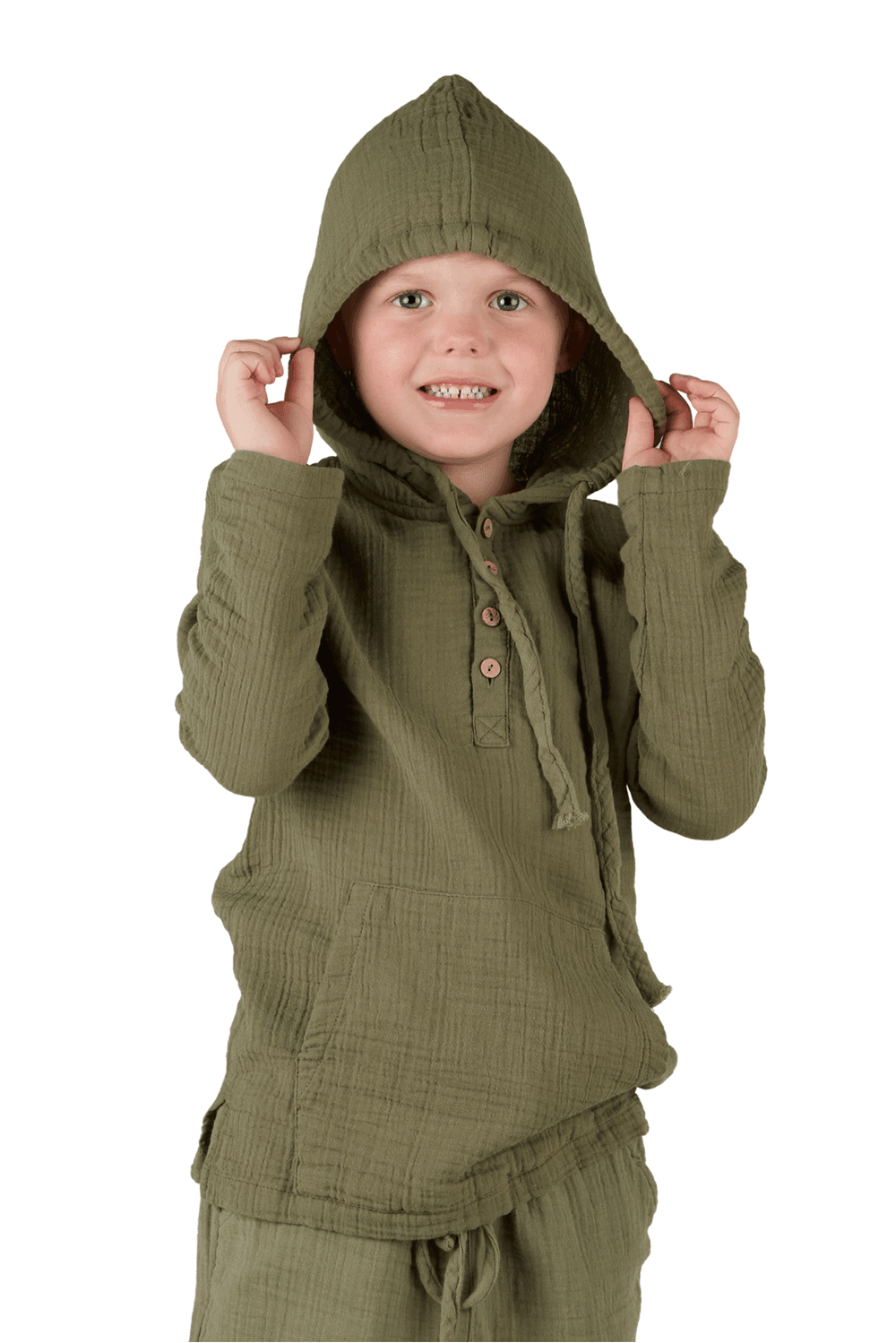 Just Nature - Boy's Resort Long Sleeves Hoodie - Olive