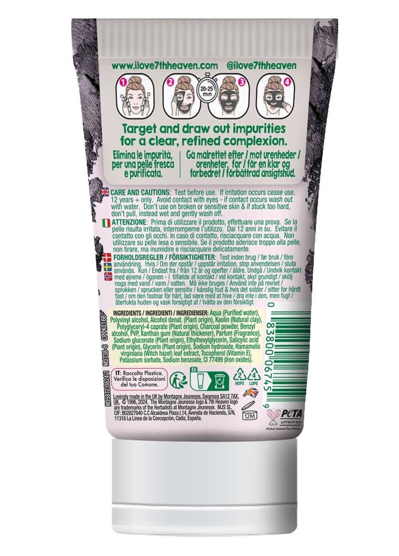 7th Heaven - Charcoal Pore Refine Peel-Off Mask Tube - 50 ml