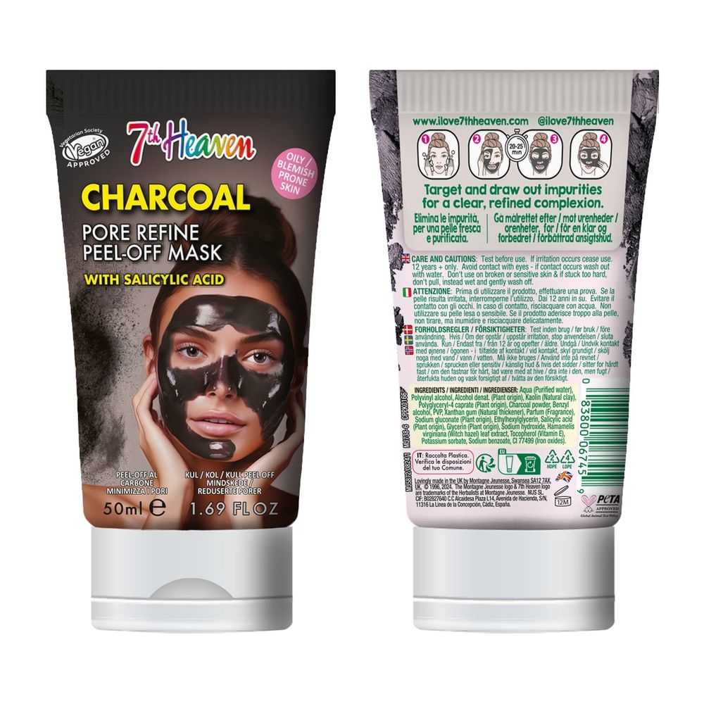 7th Heaven - Charcoal Pore Refine Peel-Off Mask Tube - 50 ml