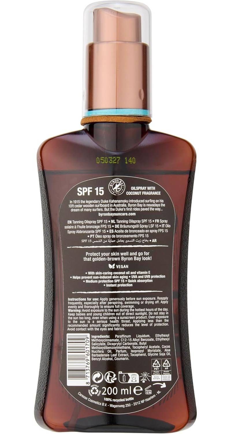 Byron Bay - SPF15 Coconut Oilspray Tanning Oil - 200 ml