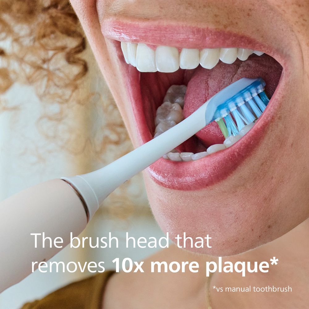 فيليبس - رأس فرشاة سونيكير سي 3 للحماية من البلاك - أبيض - قطعتان