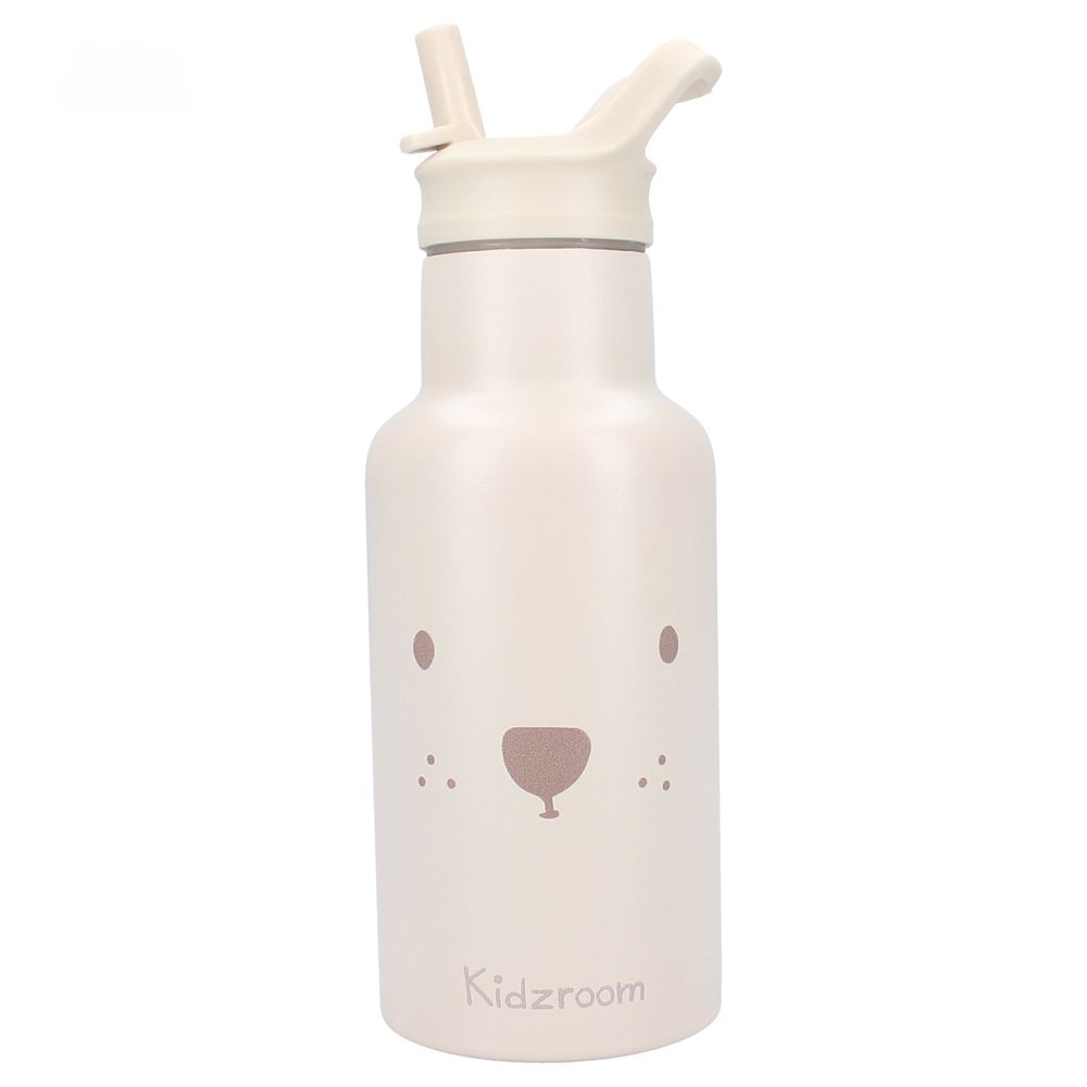 Kidzroom - Kids Stainless Steel Bottle - Beary Excited - Beige - 350ml