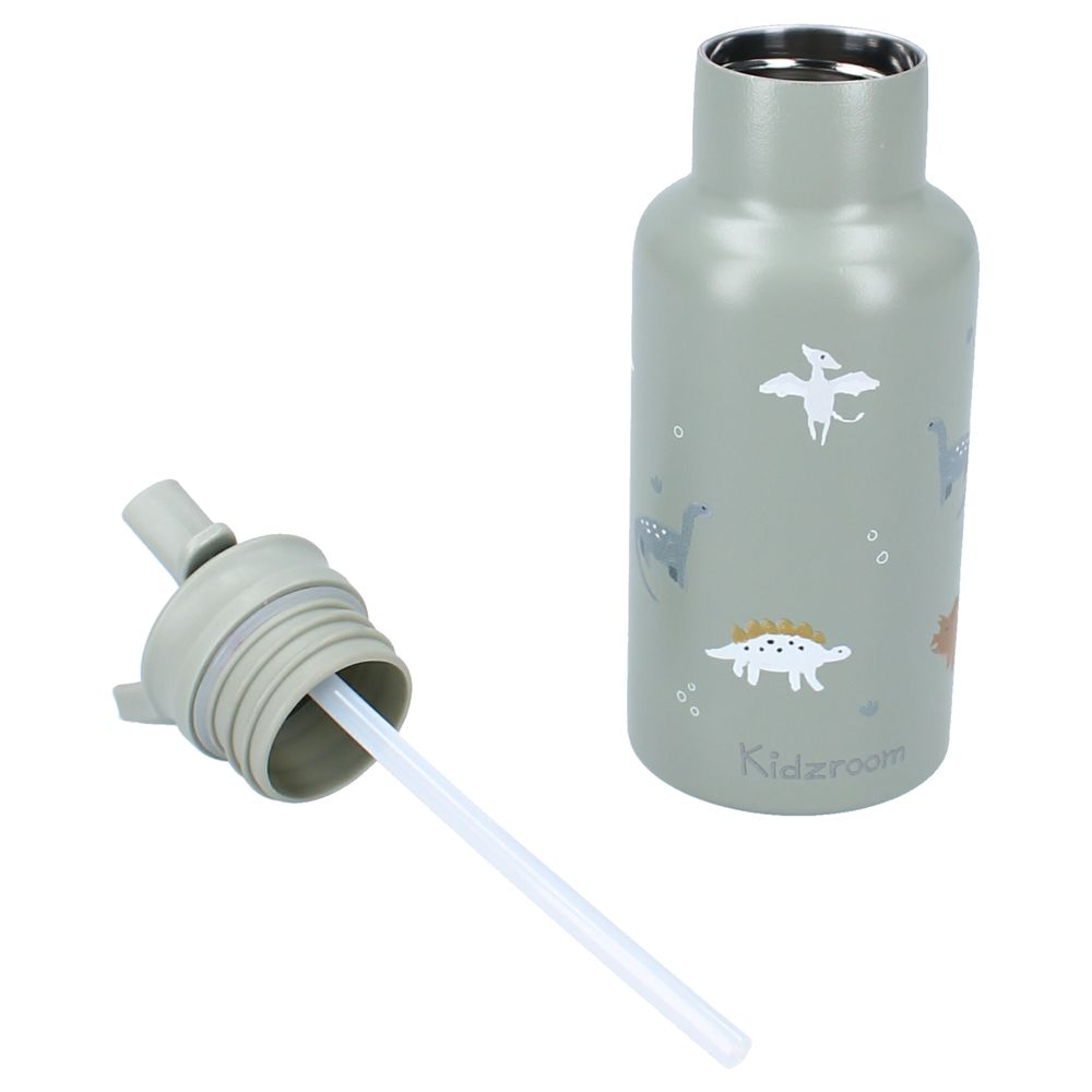 كيدز روم - زمزمية ستانلس ستيل للأطفال - حديث بسيط - أخضر - 350 مل