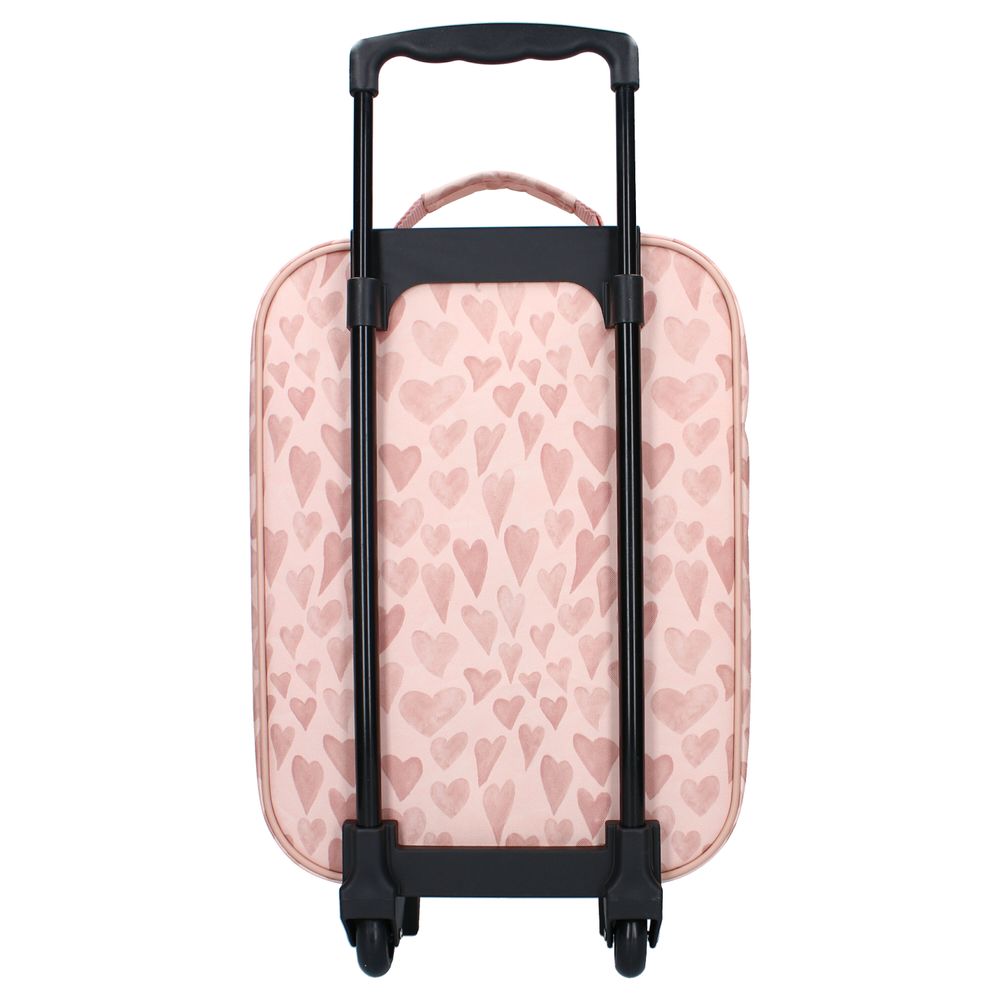 Kidzroom - 2-Wheel Hearts Printed Trolley - Pink - 16.6-Inch/42 cm