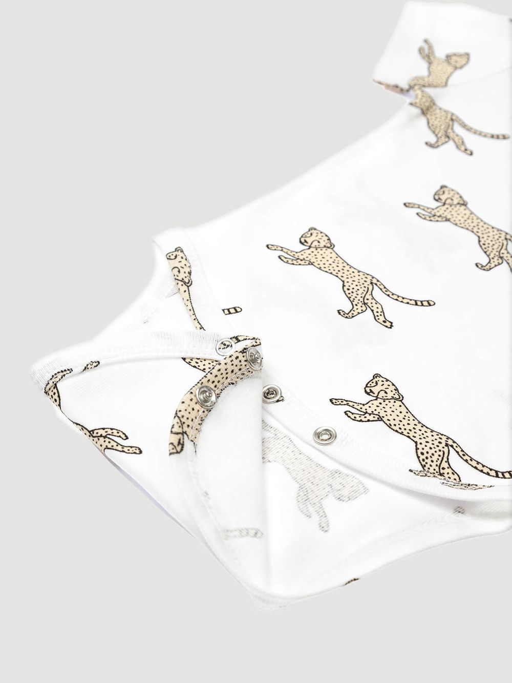 Mjolk - Leopard Printed Short Sleeves Bodysuit - White