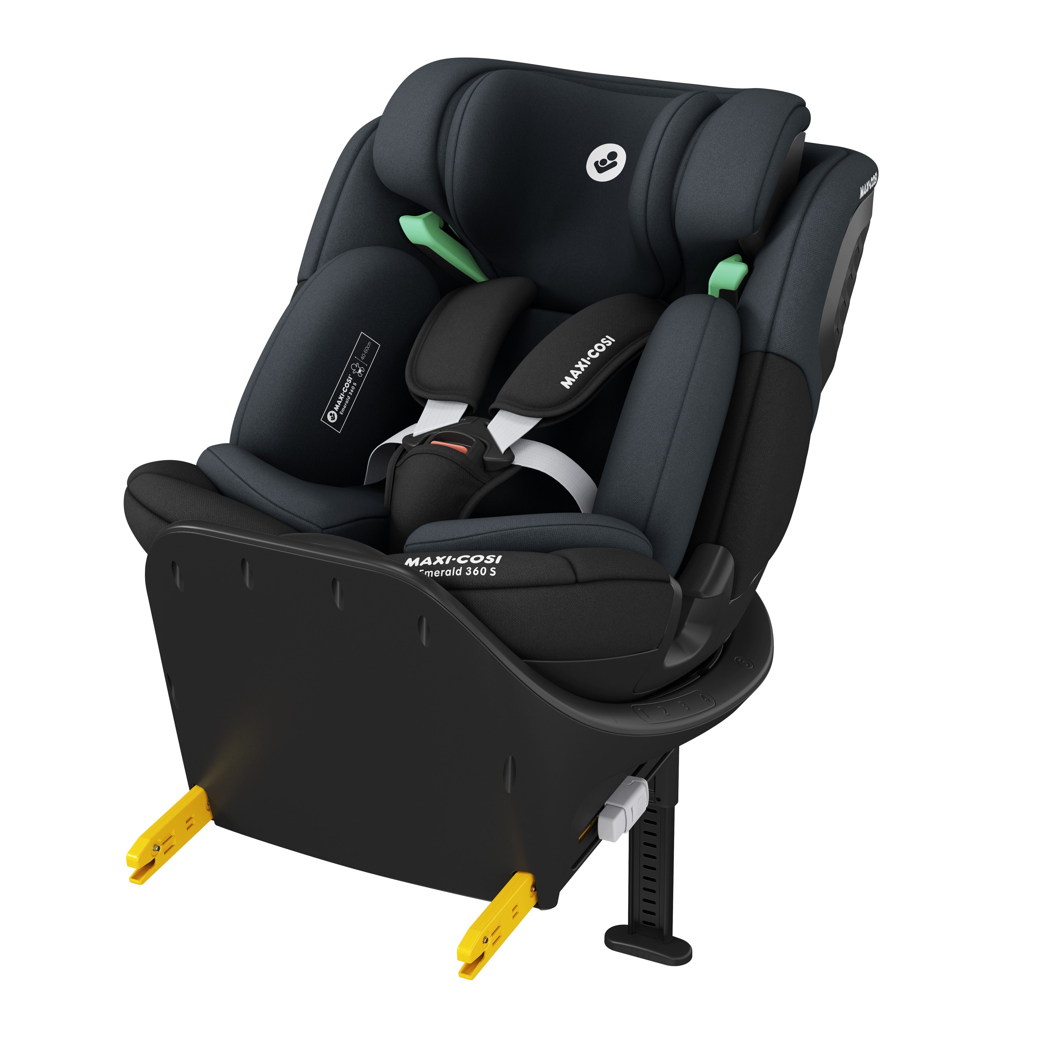 Maxi-Cosi - Emerald 360° Car Seat with Base - Dual Tone Grey/Black