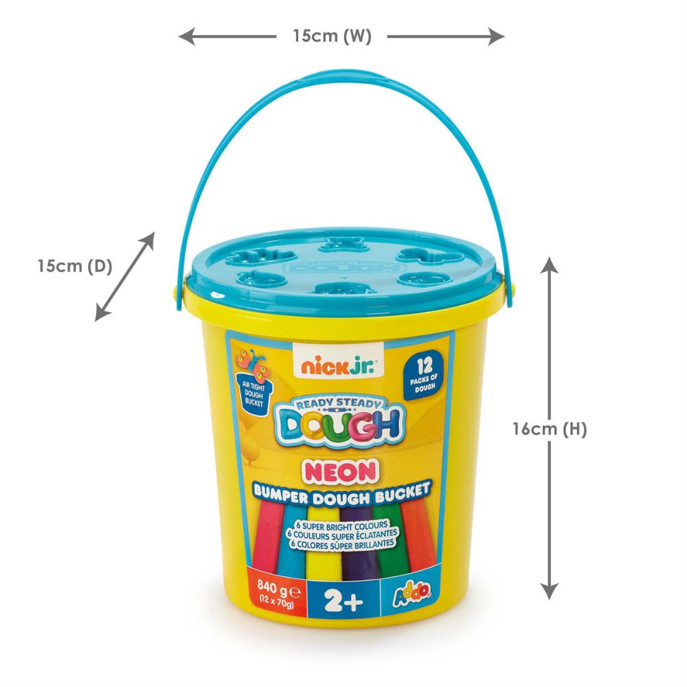 ADDO - Nick Junior Neon Bumper Play Dough Bucket - 840gm