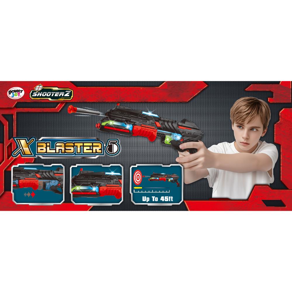 باور جوي - مسدس ألعاب شوتر زد إكس 5 مع 10 رصاصات فوم - ألوان متعددة