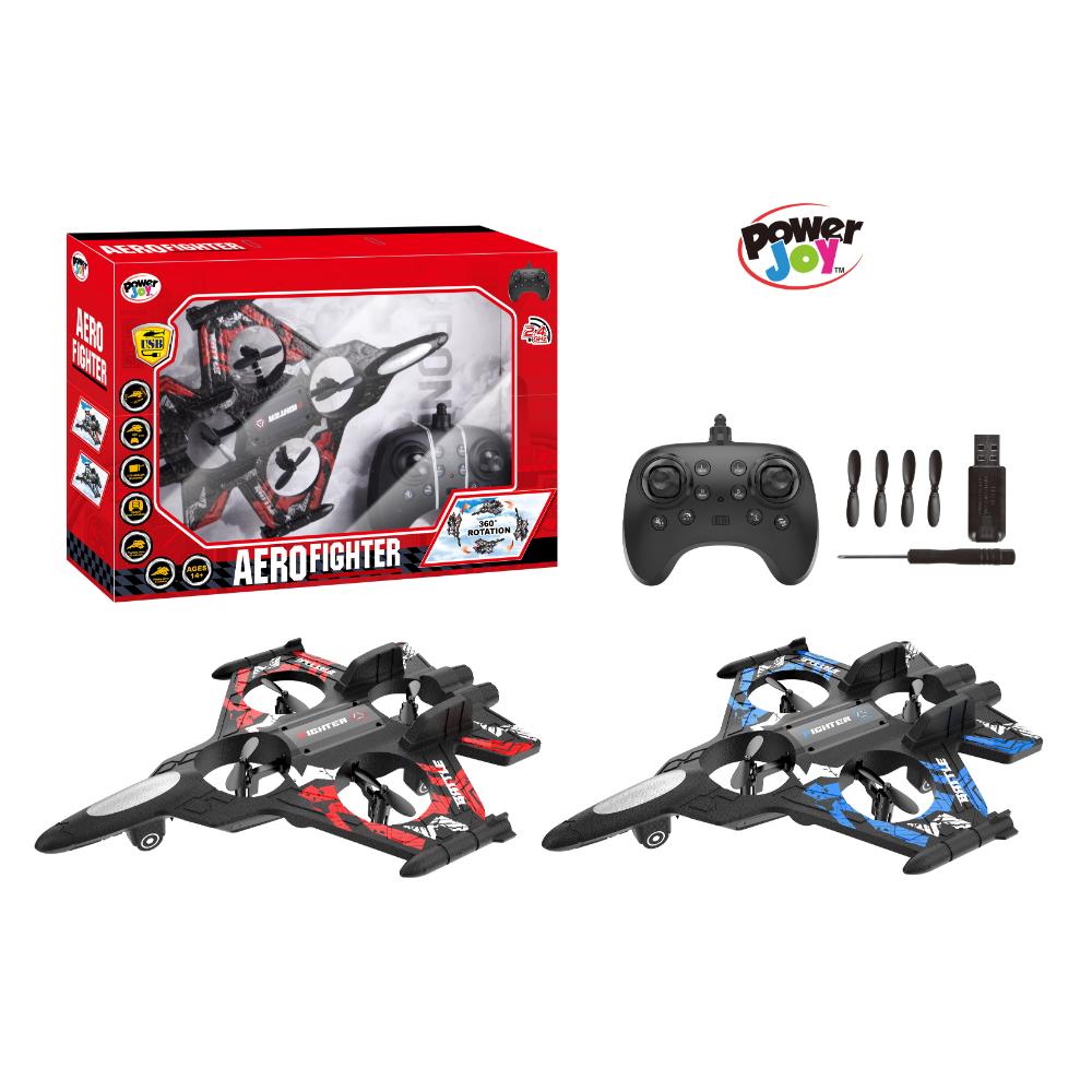 باور جوي - طائرة مقاتلة بدون طيار للتحكم عن بعد - 4 قنوات - 2.4 جيجاهرتز - قطعة واحدة متنوعة - قد يختلف اللون