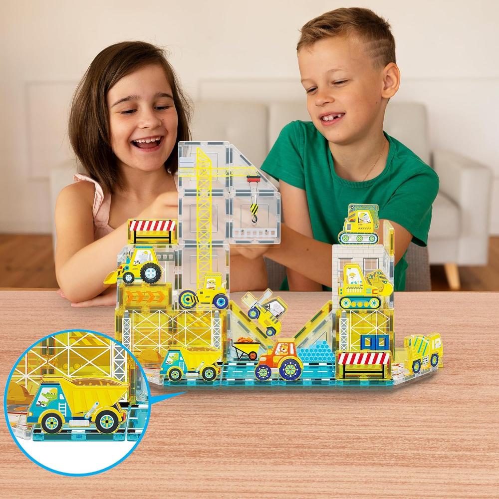 Picasso Tiles Magnetic Block Construction Vehicle - 8 Pcs