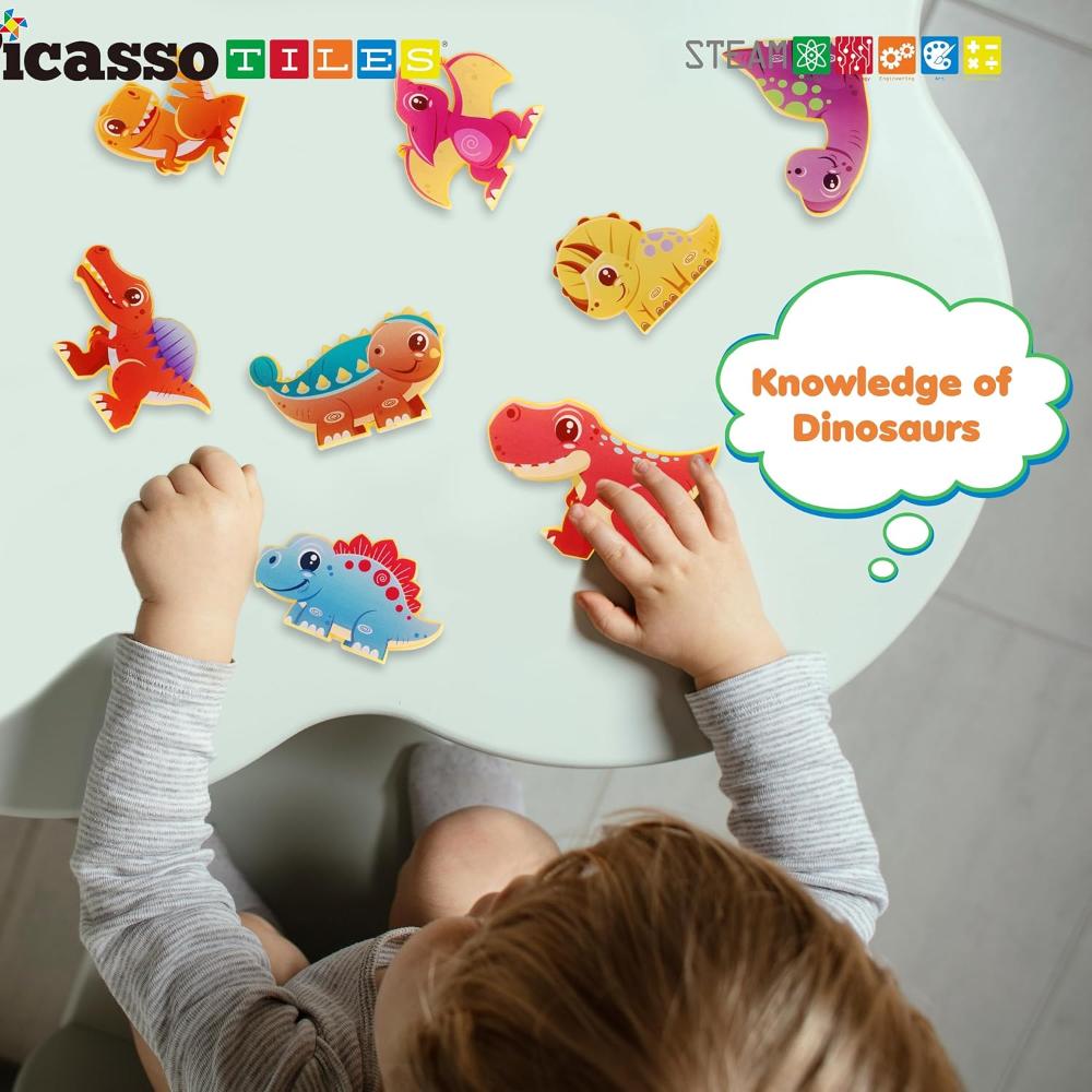 Picasso Tiles Magnetic Dinosaur Figures - 8 Pcs
