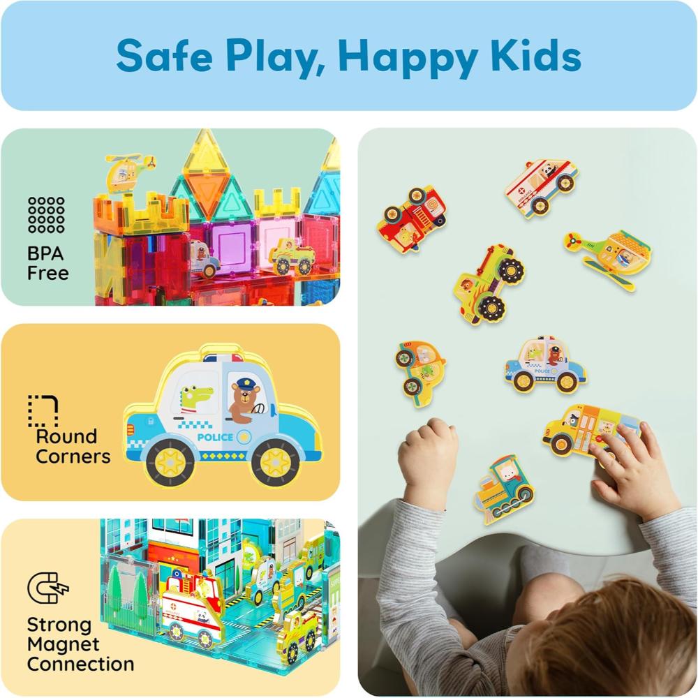 قطع بيكاسو - مكعبات مغناطيسية لمركبات مترو المدينة - 8 قطع