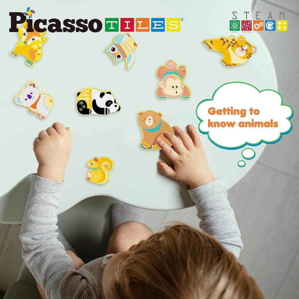 Picasso Tiles Magnetic Block Forest Animals - 8 Pcs