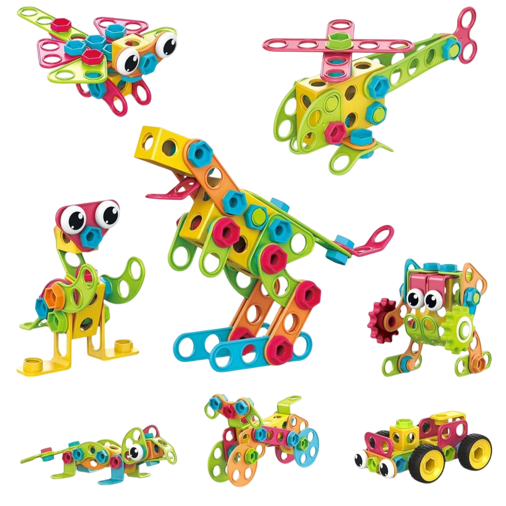 Picasso Tiles Engineering Construction Building Set With Idea Book - Multicolor - 250 Pcs