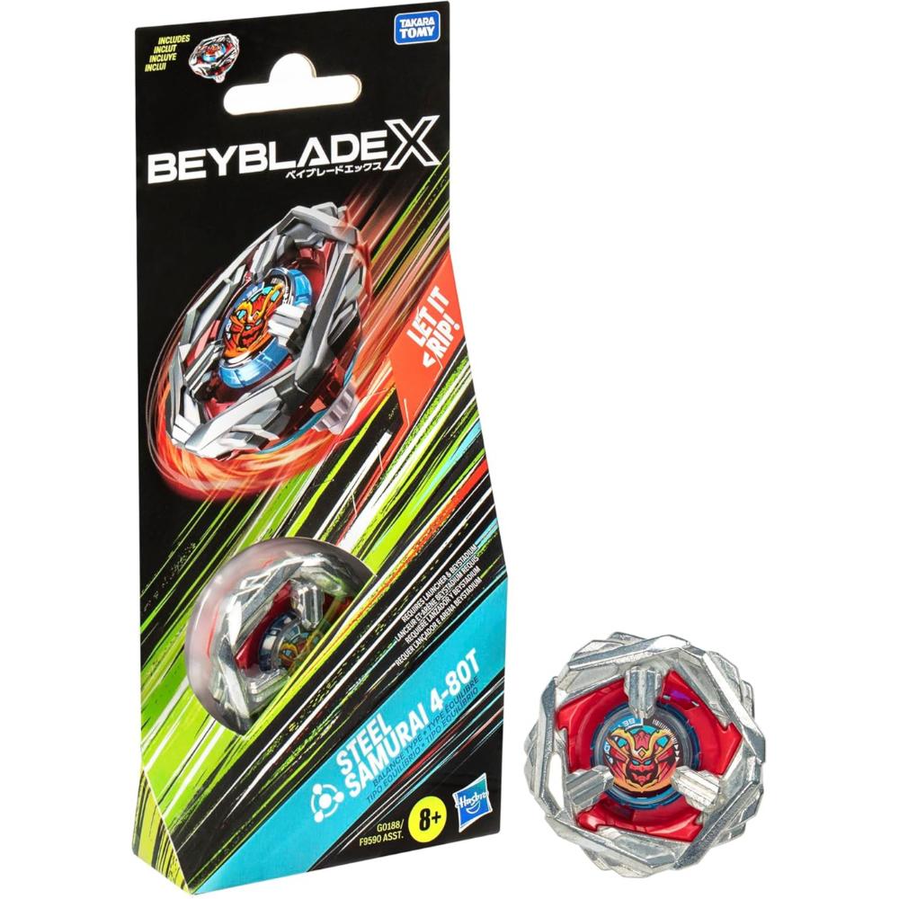 Beybattle Burst - Beyblade X Steel Samurai 4-80T Right Spinning Balance Type Top - Red
