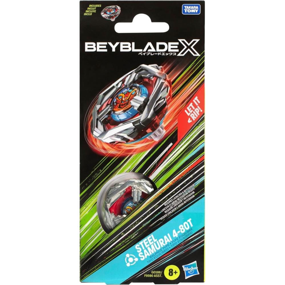 Beybattle Burst - Beyblade X Steel Samurai 4-80T Right Spinning Balance Type Top - Red
