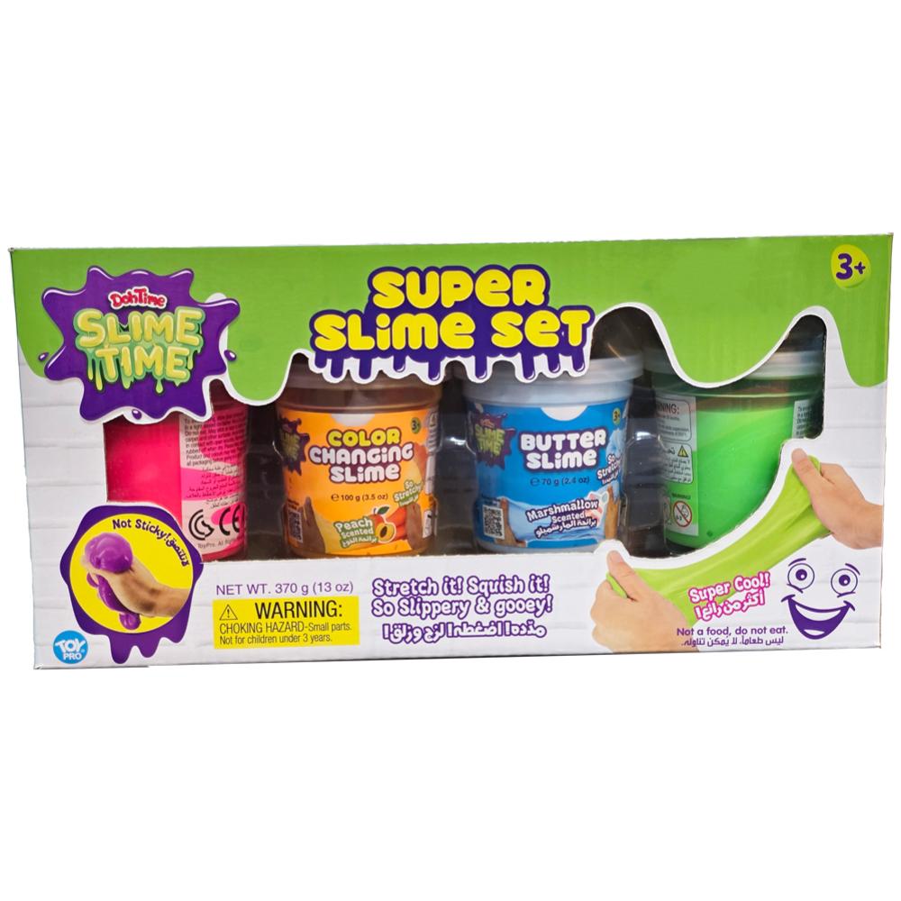 DohTime - Slimetime Super Slime Set Version 2 - 4 Cans - 370gm Each - 1pc - Assorted - Color May Vary