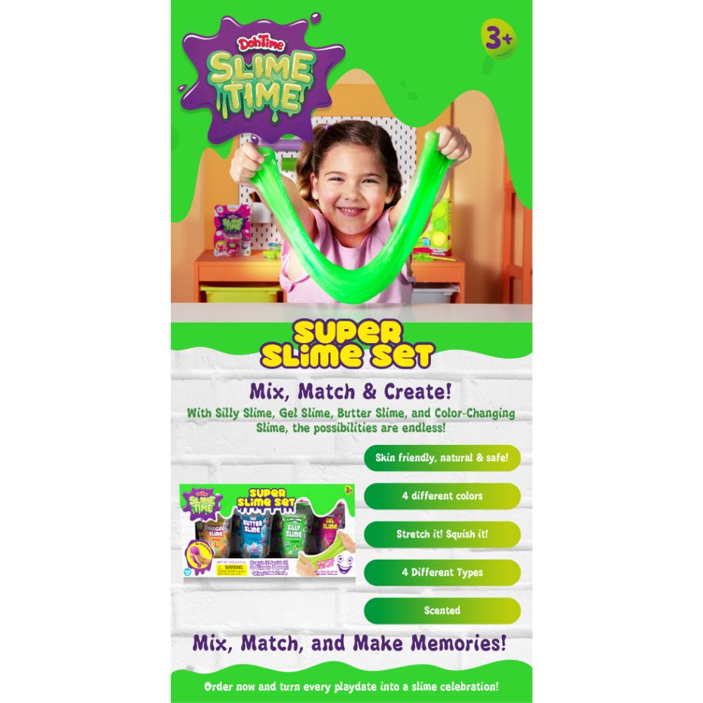 DohTime - Slimetime Super Slime Set Version 2 - 4 Cans - 370gm Each - 1pc - Assorted - Color May Vary