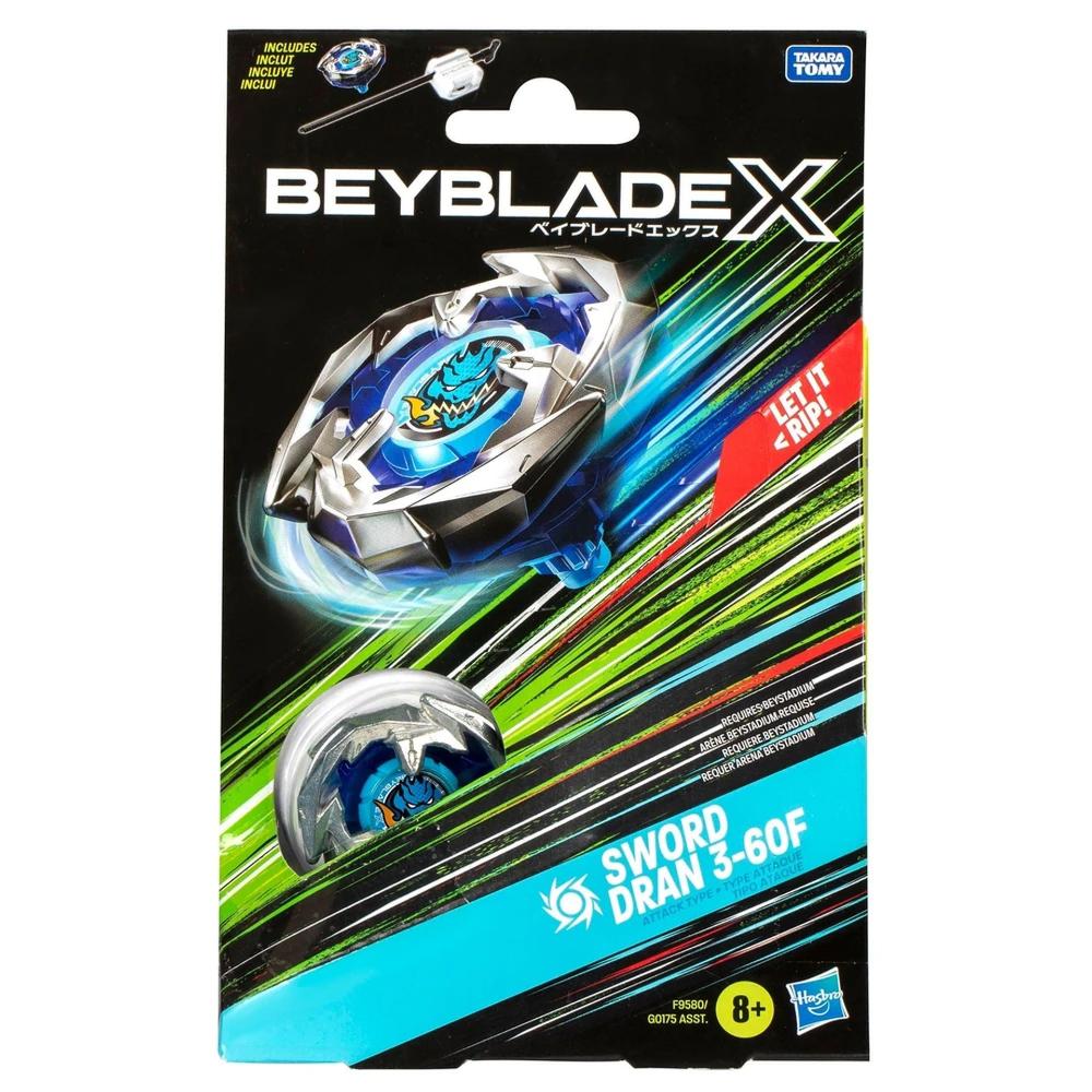 Beybattle Burst - Beyblade X Launcher Sword Dran 3-60f Right Spinning Attack Type Top And Launcher