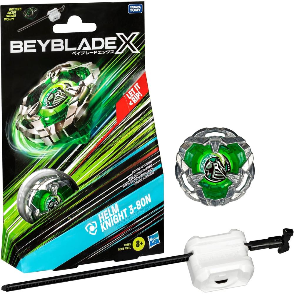 Beybattle Burst - Beyblade X Launcher Helm Knight 3-80n Right Spinning Defense Type Top & Launcher