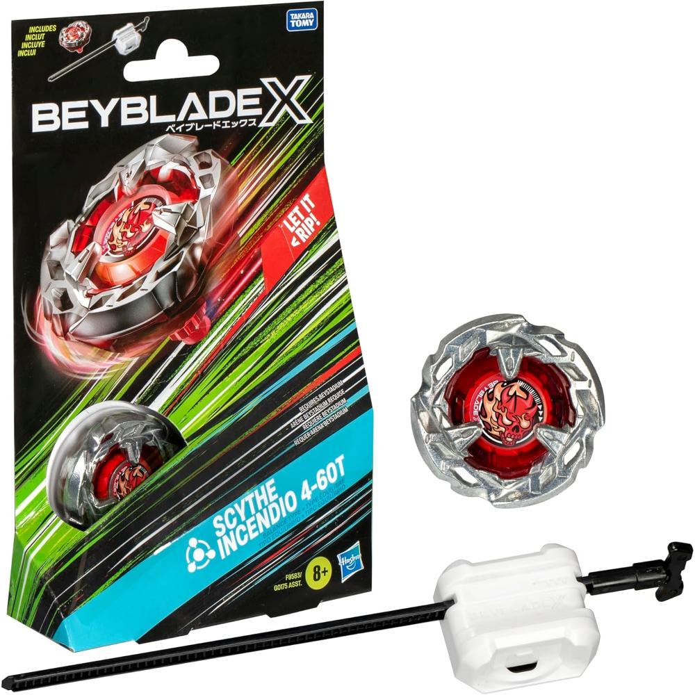 Beybattle Burst - Beyblade X Launcher Scythe Incendio 4-60t Right Spinning Balance Type Top & Launcher