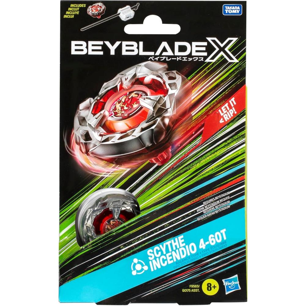 Beybattle Burst - Beyblade X Launcher Scythe Incendio 4-60t Right Spinning Balance Type Top & Launcher