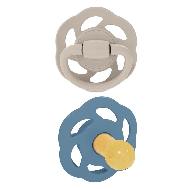 نيب - لهاية دائرية للأطفال بشكل كرز - 6 أشهر فأكثر - بني وأزرق - عدد 2