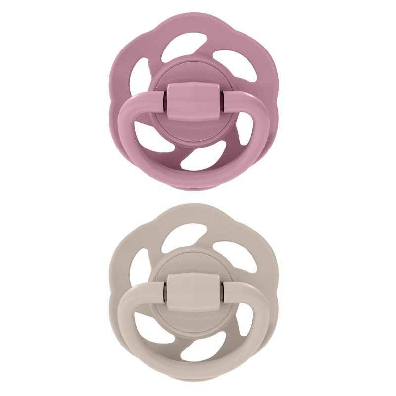 Nip - Cherry Baby Pacifier Round Soother 6m+ - Brown & Red - Pack of 2