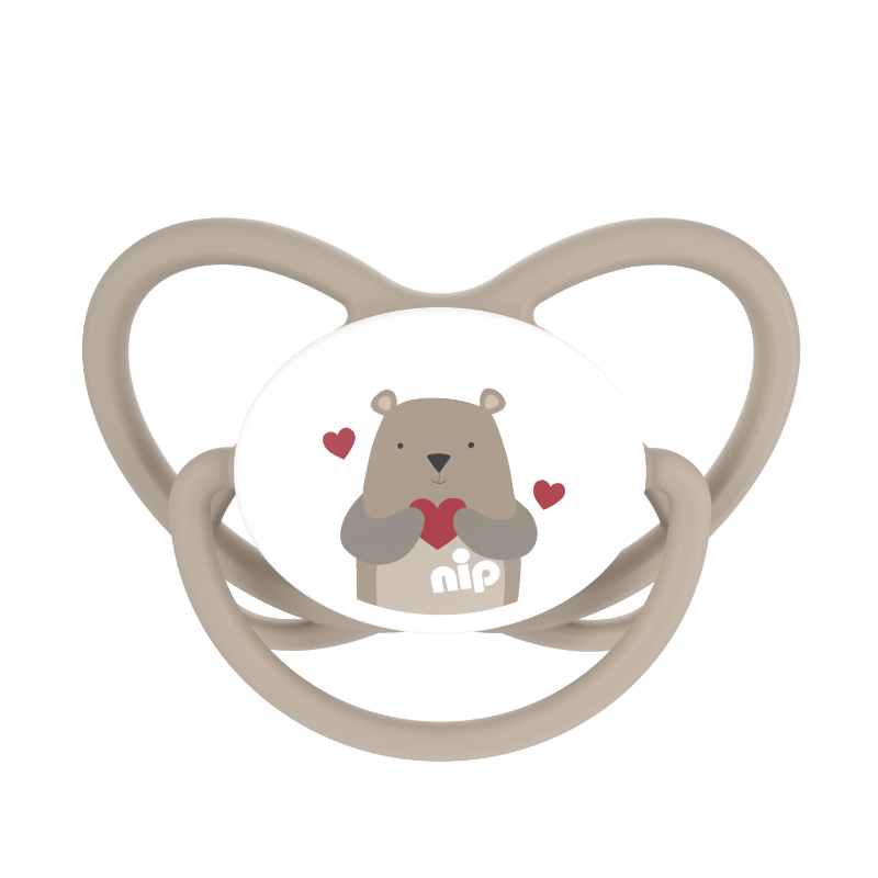 Nip - Butterfly Orthodontic Soother W/ Ring - Brown & Red - Pack of 2