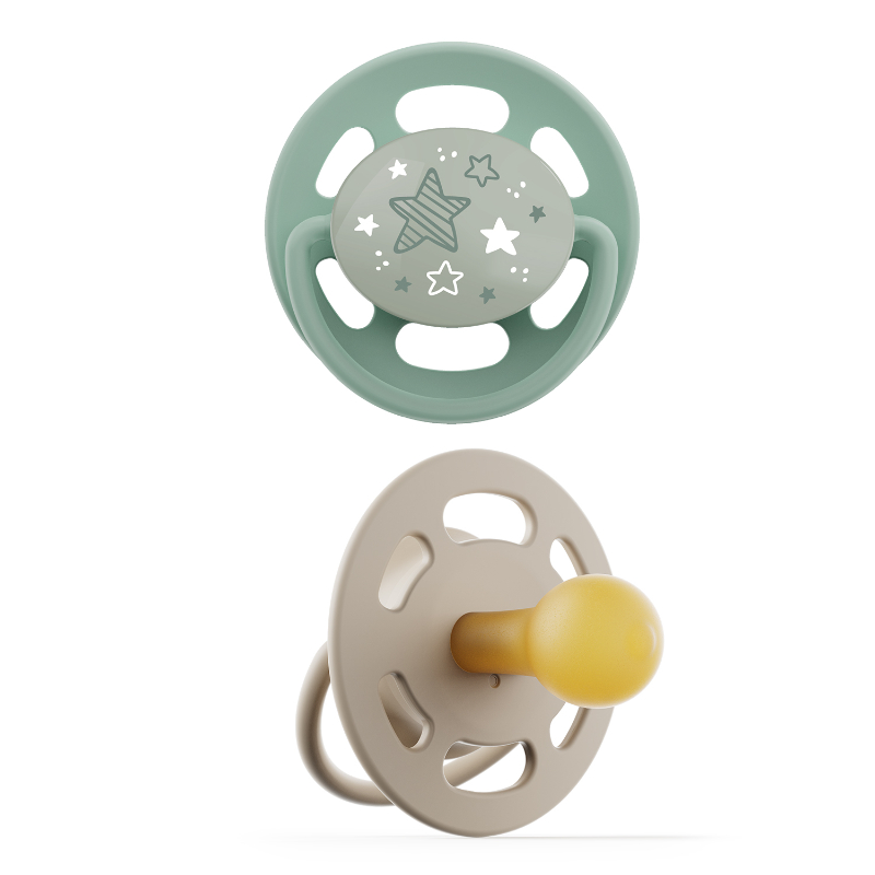 Nip - Cherry Round Baby Pacifier Night - 0-6M - Glows In The Dark