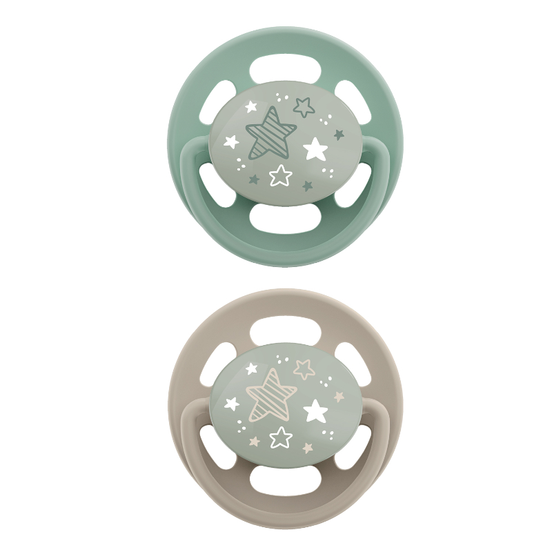 Nip - Cherry Round Baby Pacifier Night - 0-6M - Glows In The Dark