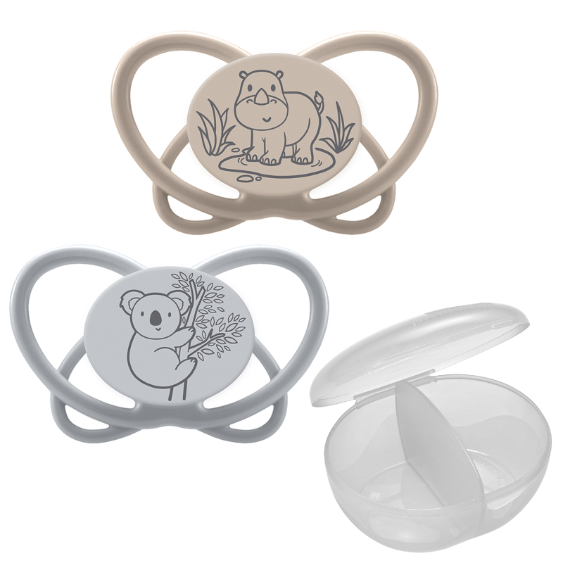 نيب - لهاية تقويمية صديقة للبيئة بشكل فراشة مع علبة تعقيم - من عمر 0-6 أشهر - عدد 2