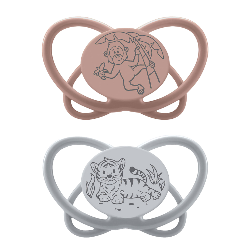 Nip - Natural Eco-friendly Butterfly Orthodontic Soother W/ Sterilizer Case - 16-32m - Pack of 2