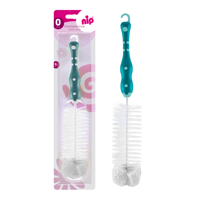 Nip - Baby Bottle Brush - White/Green