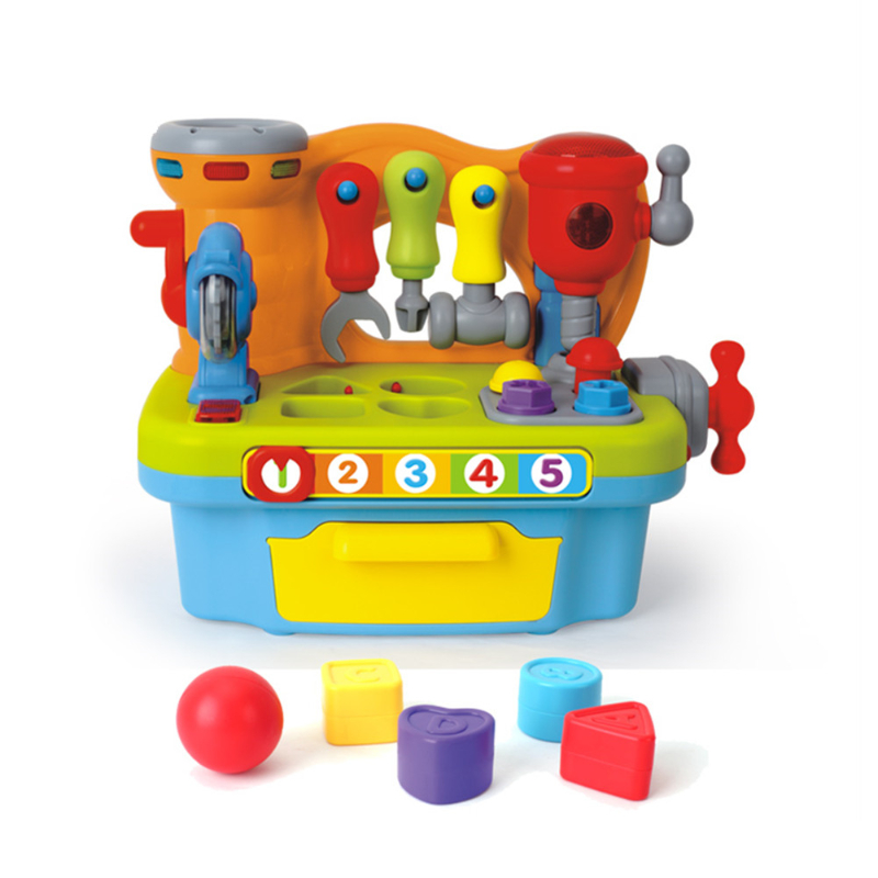 Hola - 9-In-1 Multifunctional Workbench Early Learning Toy - Multicolor