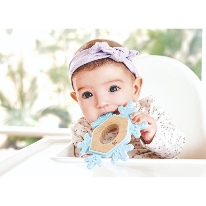 Hape - Snowy Silicone Teether - Snowflake