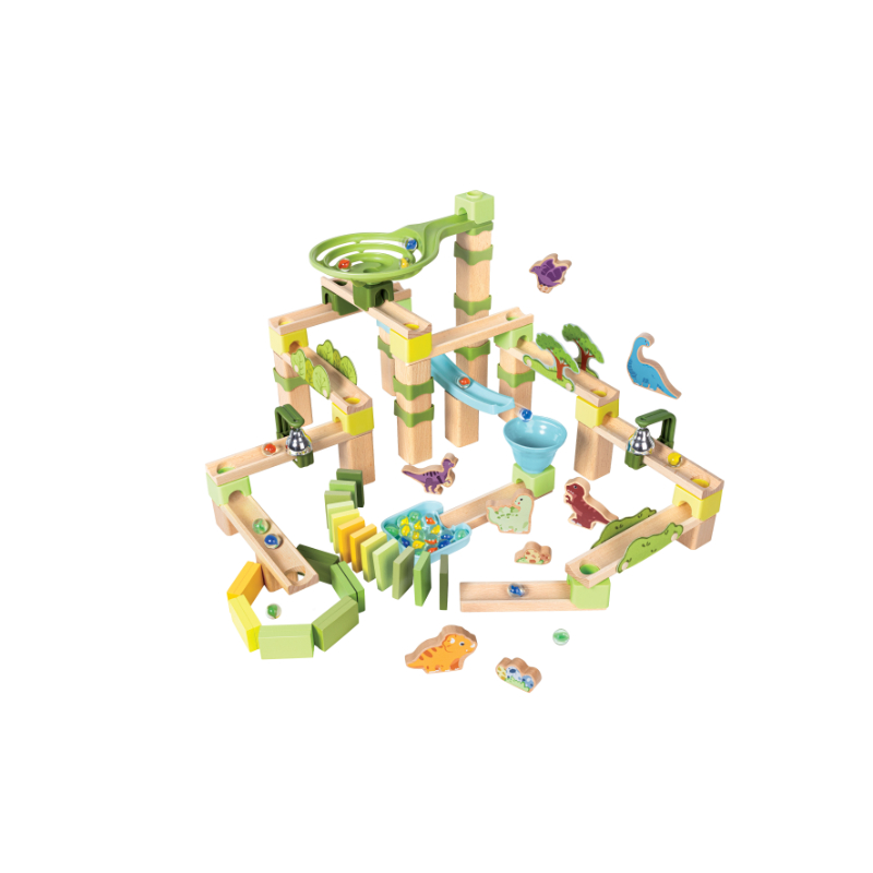 Hape - Dino Adventure Marble Run Playset - Multicolor - 131 Pcs