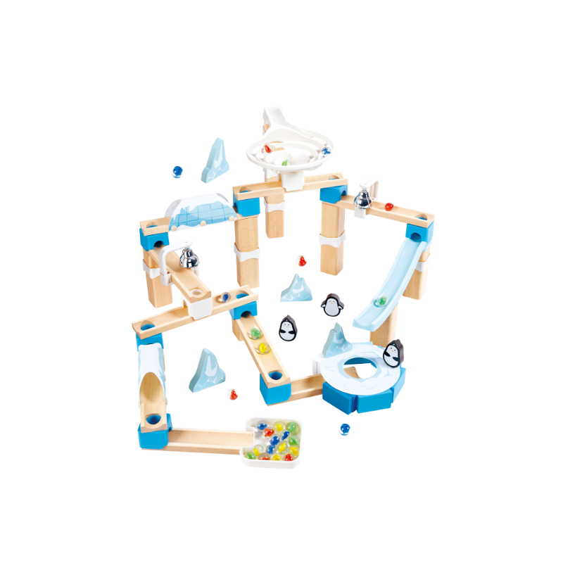 Hape - Penguin Playland Marble Run Playset - Multicolor - 112 Pcs